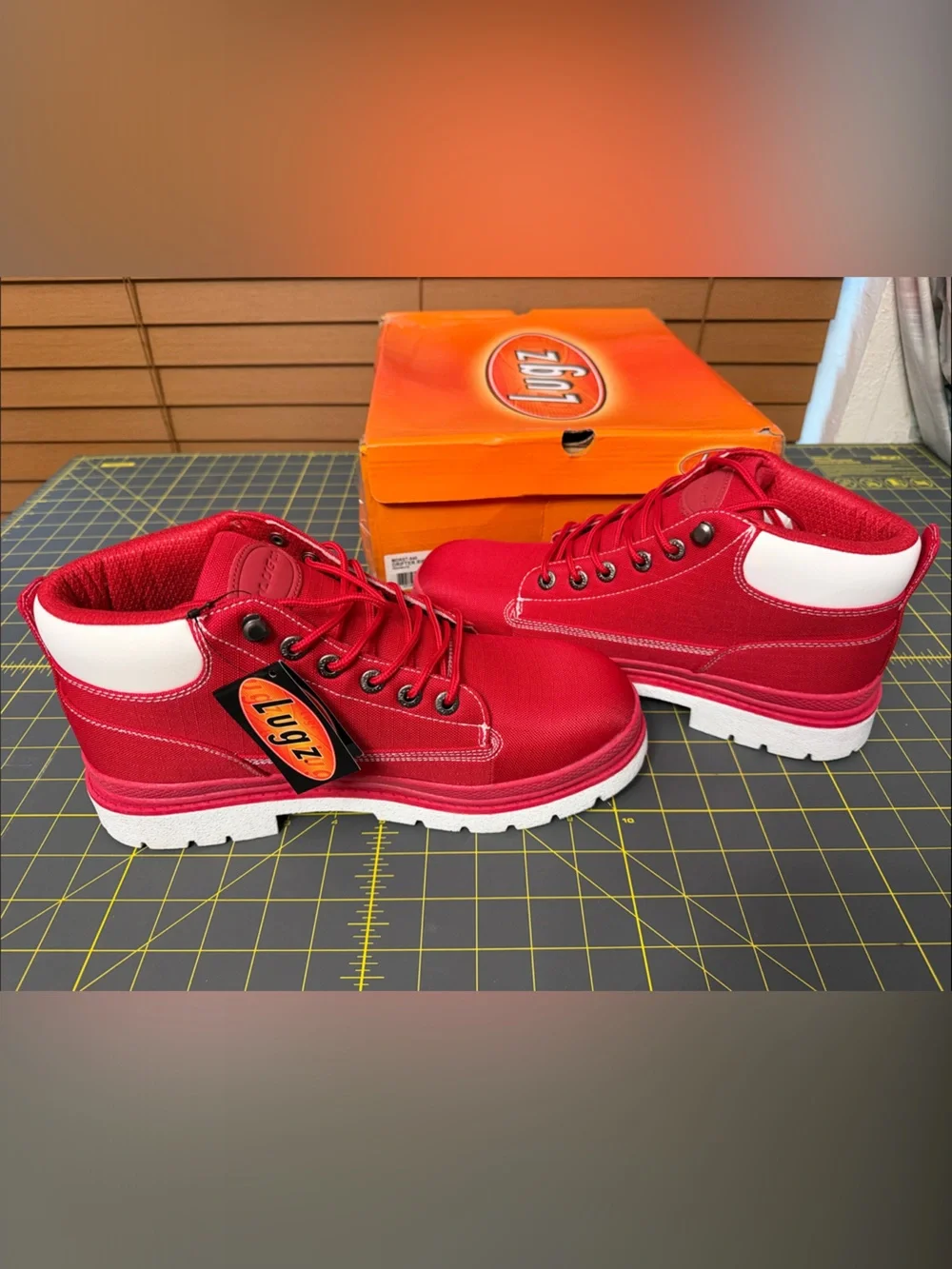 Lugz Red Canvas High-Top Boots - Picture 6 of 6